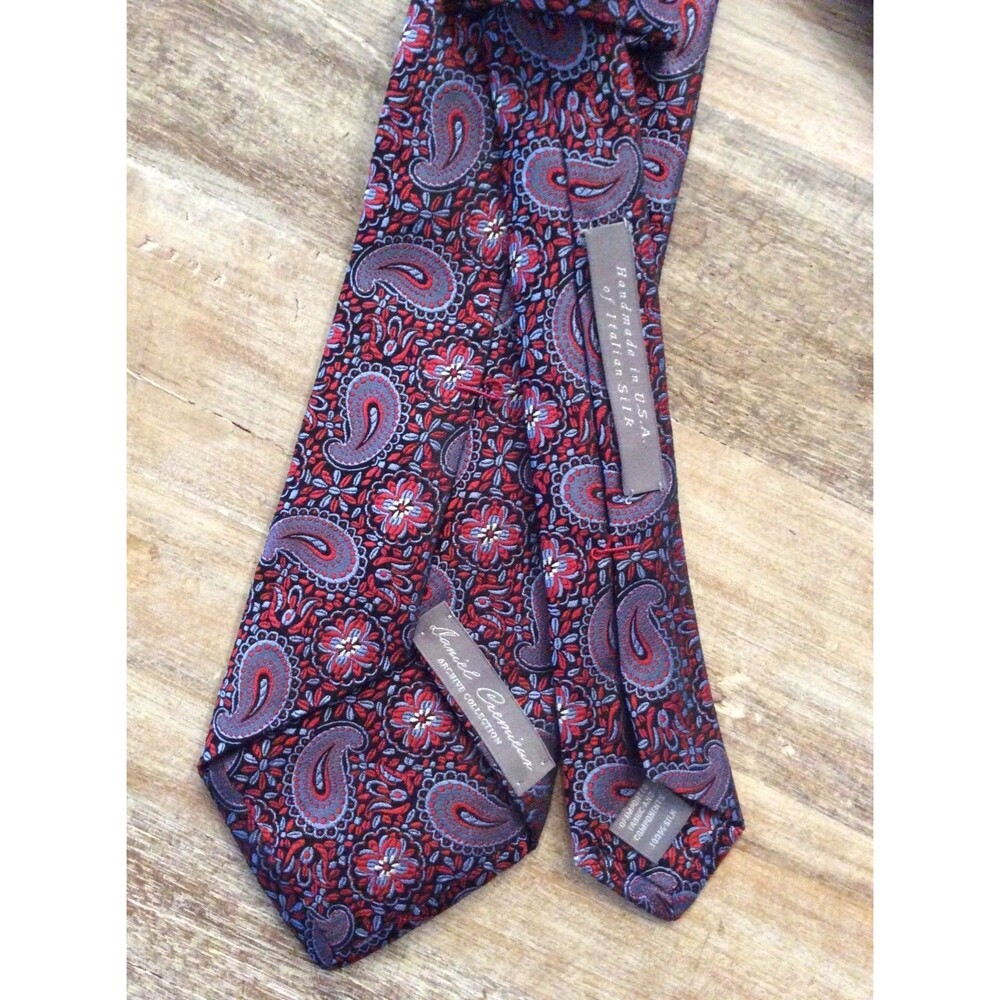 Cremieux Artisan Collection Silk Tie Floral Paisley Made‎ in USA Italian Design